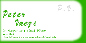 peter vaczi business card